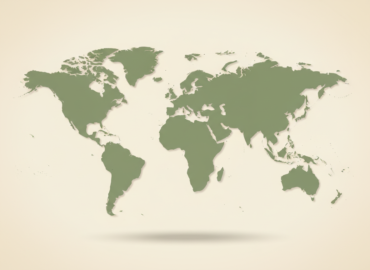 World map showing Triyana Diaries travel destinations
